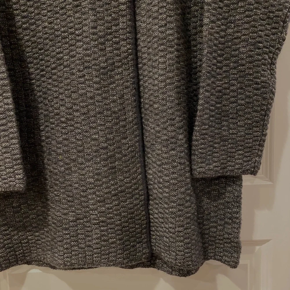 NWT Nine West Gray & Black Wool Snap Top Sweater